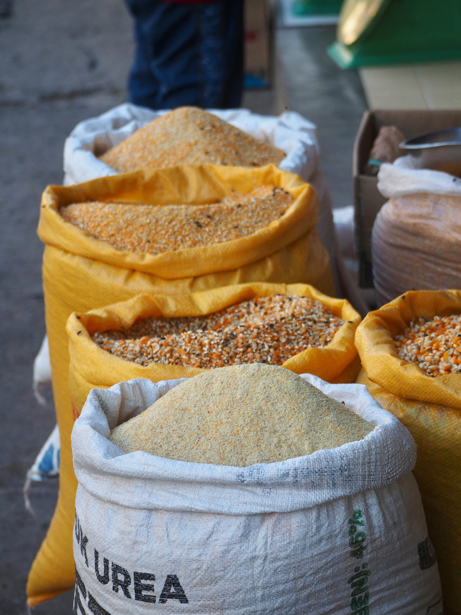 Sacks of grain and agricultural commodities